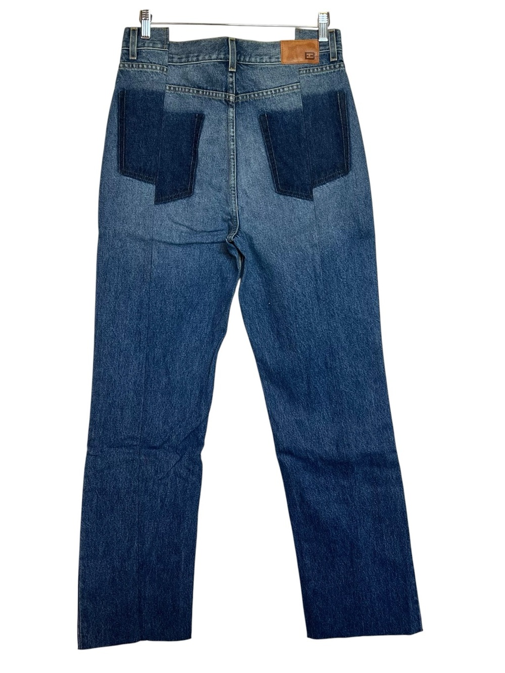 EB Denim NWT Size 29 Reworked Denim Straight Leg Raw Hem Denim Blue Jeans